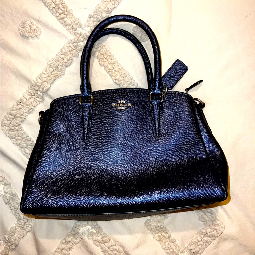 Metallic Blue Coach Purse
